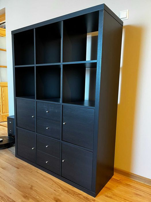 KALLAX Regał 6 wkładów, czarnybrąz, 112x147 cm