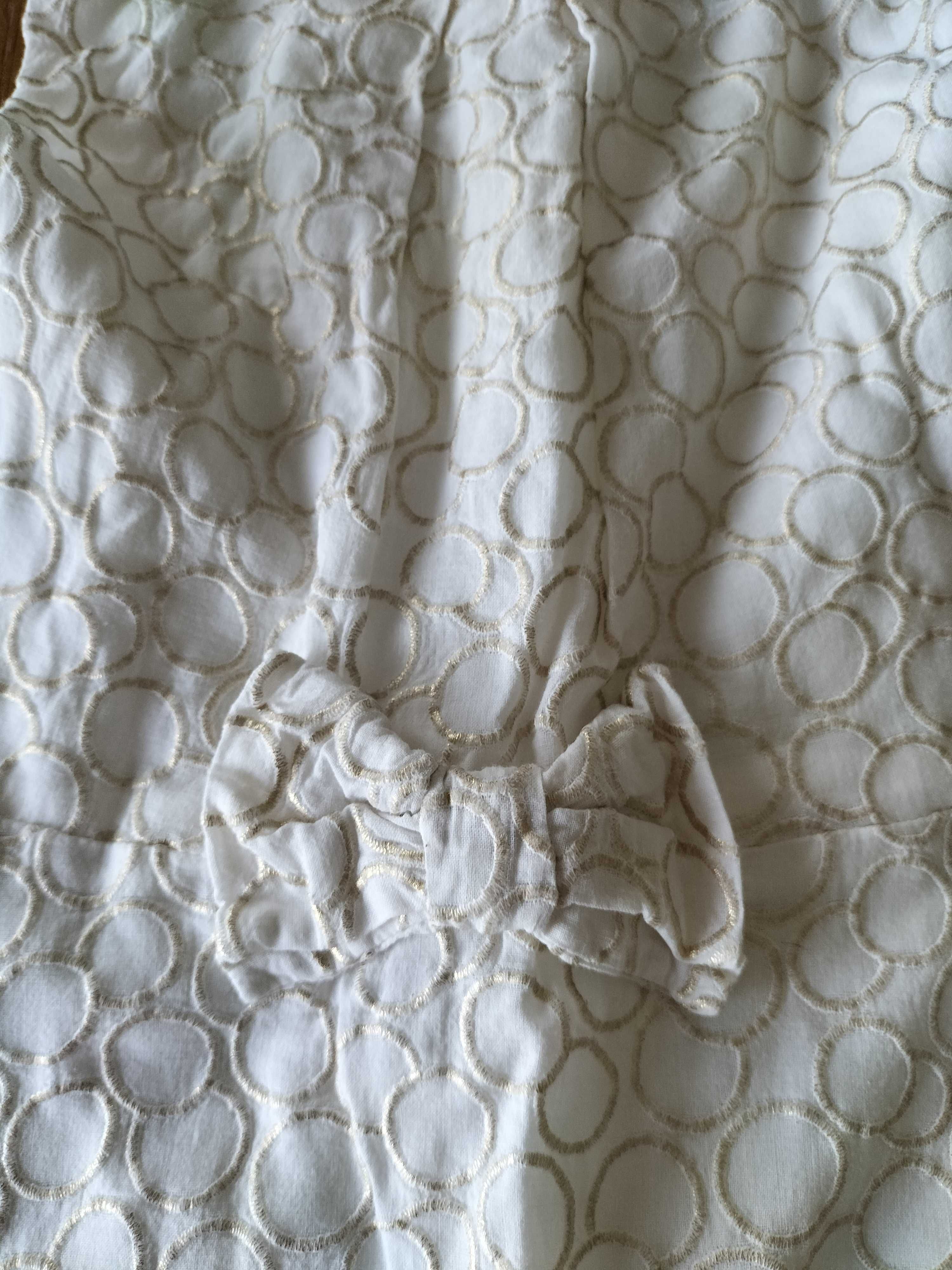 GANT - Vestido Branco e Dourado Menina 5/6A