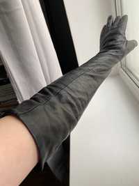 Шкіряні довгі рукавички