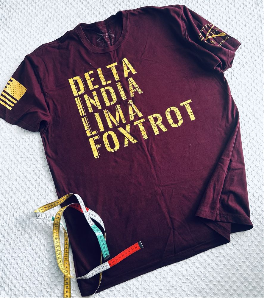 T-shirt burgund bordo męska napisy markowa Grunt Style
