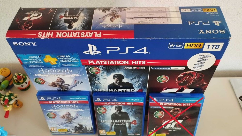 PS4 - Caixa para Consola + 2 Jogos