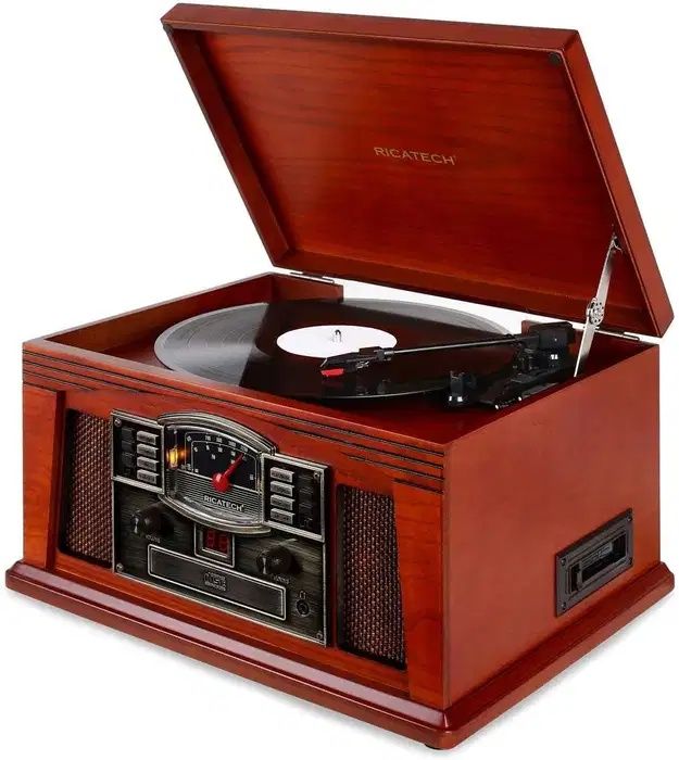 Gramofon Wieża Muzyczne Centrum 5w1 Retro RICATECH RMC200 CD MP3 FM/AM