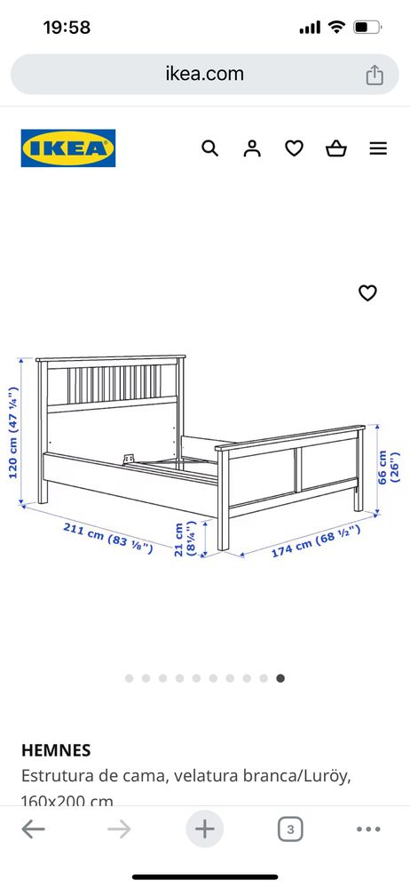 Cama CASAL IKEA HEMNES cinza com gavetas