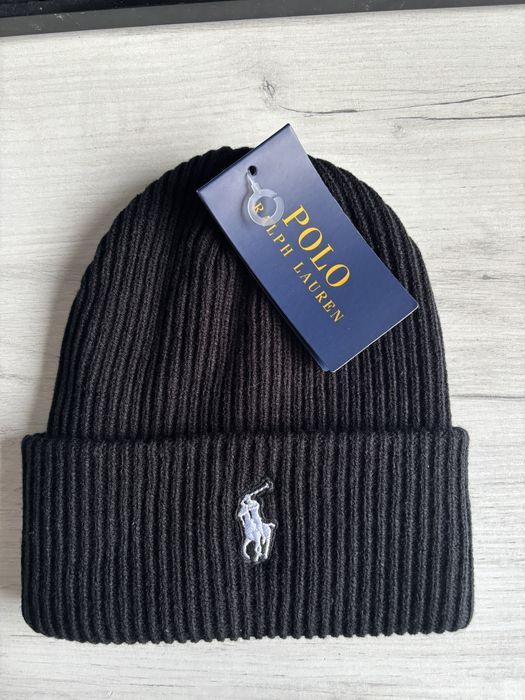 Czapka zimowa ralph lauren z bialym logiem