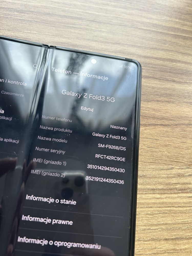 Mocny Samsung Fold3 SM-F926B/DS 5G Black 512/12GB Rozkładany!