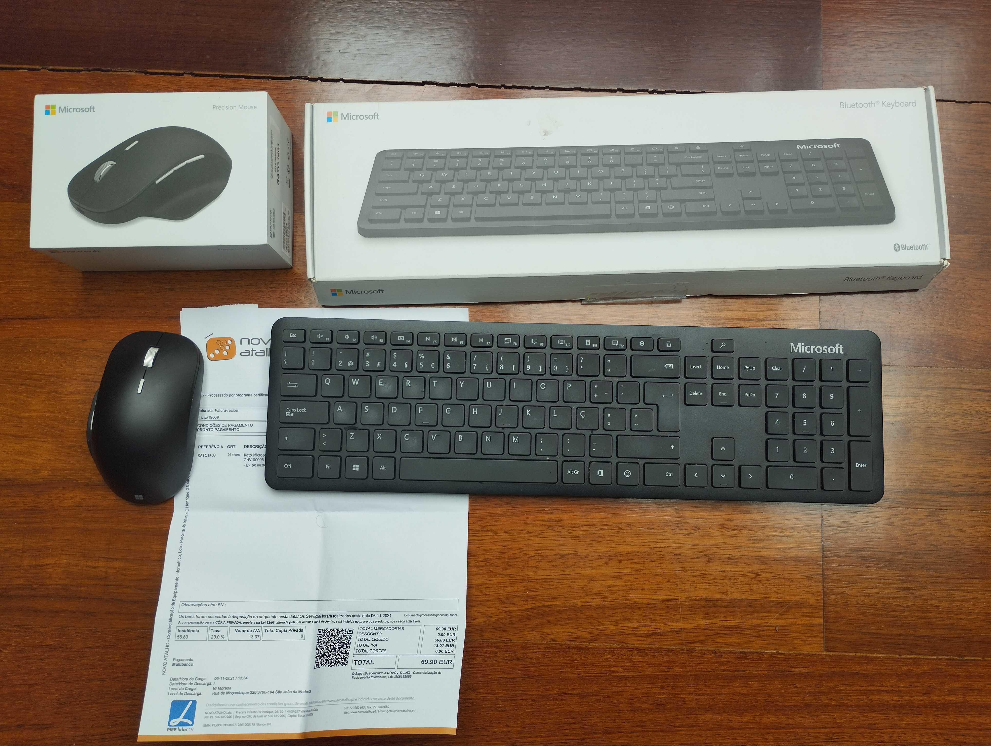 Rato Mouse Bluetooth Ergonomic + Teclado Microsoft Bluetooth Keyboard