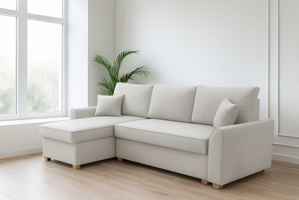 Narożnik rogówka MOLY z funkcją spania sprężyna bonell matt velvet