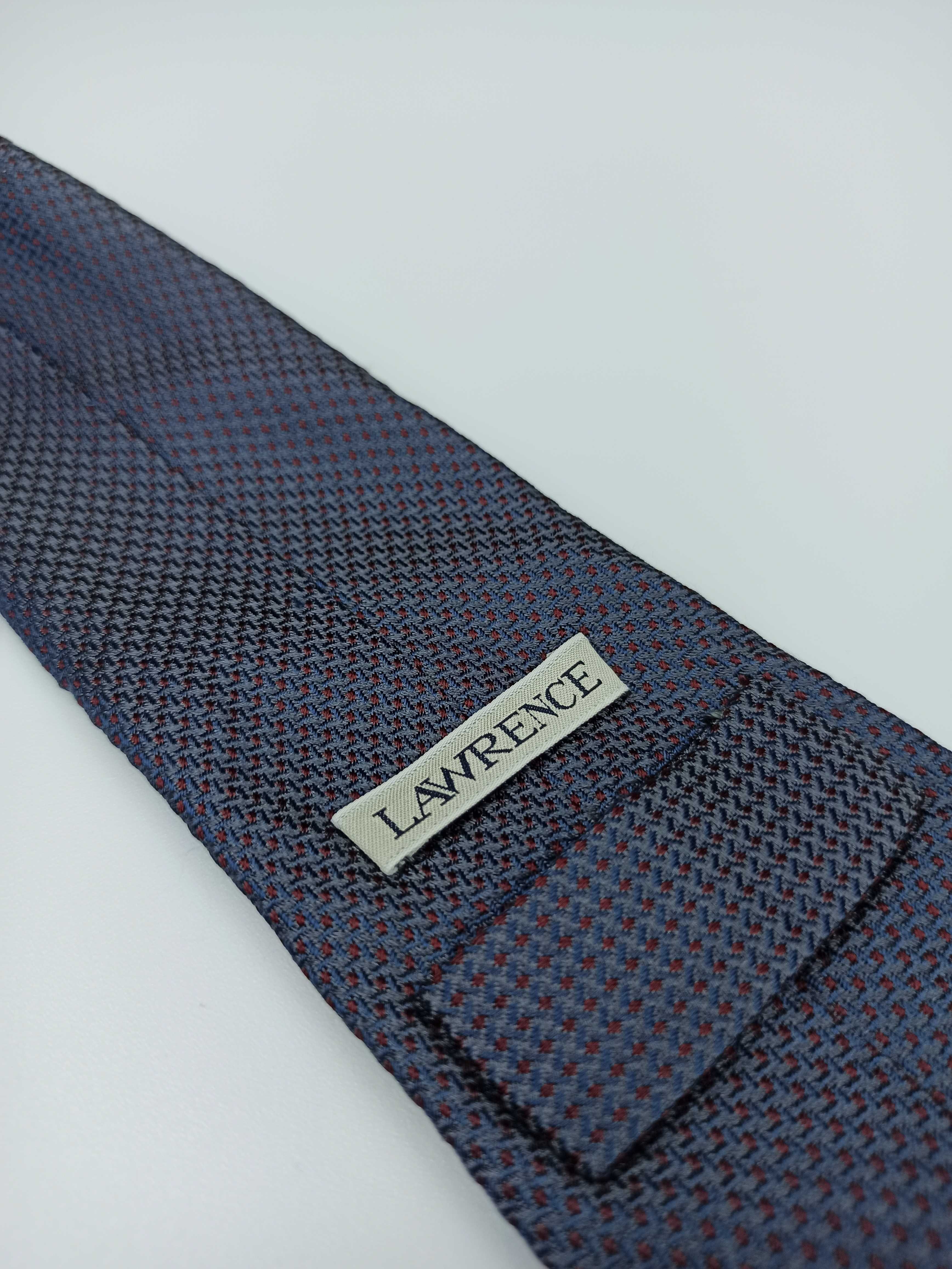 Lawrence granatowy bordowy jedwabny krawat