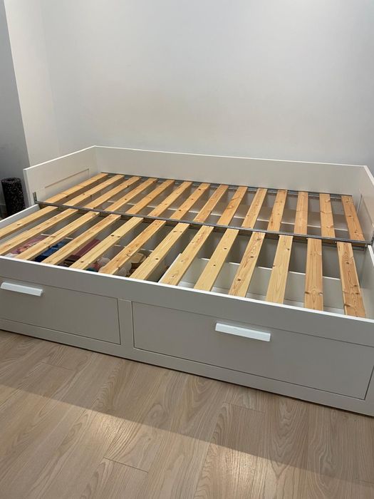 IKEA Brimnes rama leżanki z 2 szufladami, biały, 80x200