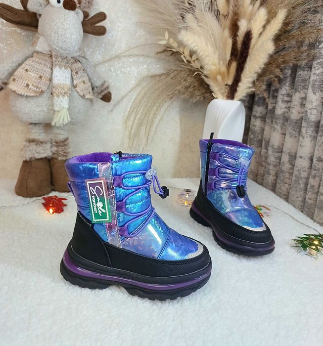 Дитячі зимові дутіки 23 24 25 26 27 28 для дівчинки черевики чоботи