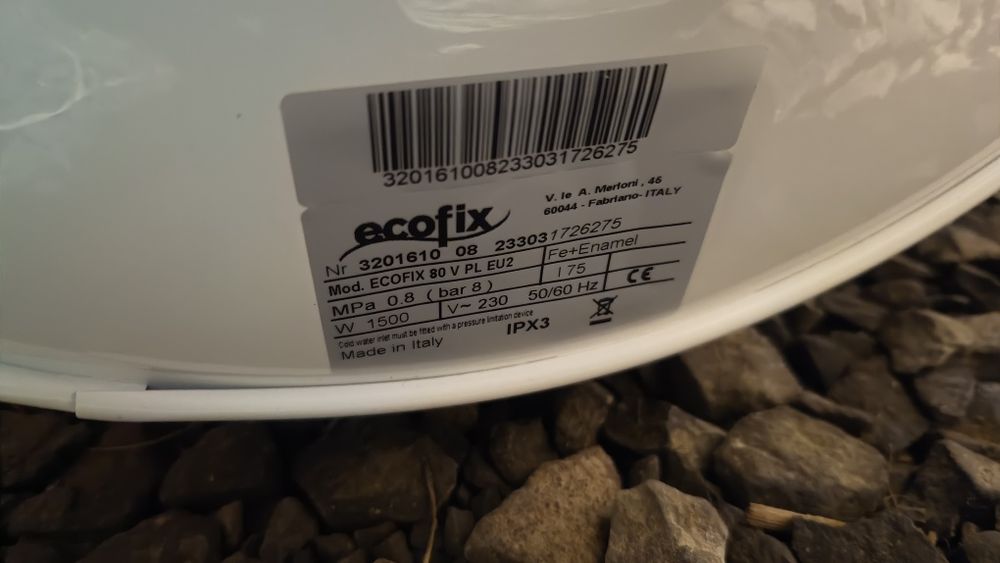 Bojler ecofix 75-80l z grzałka 1500W, jak nowy