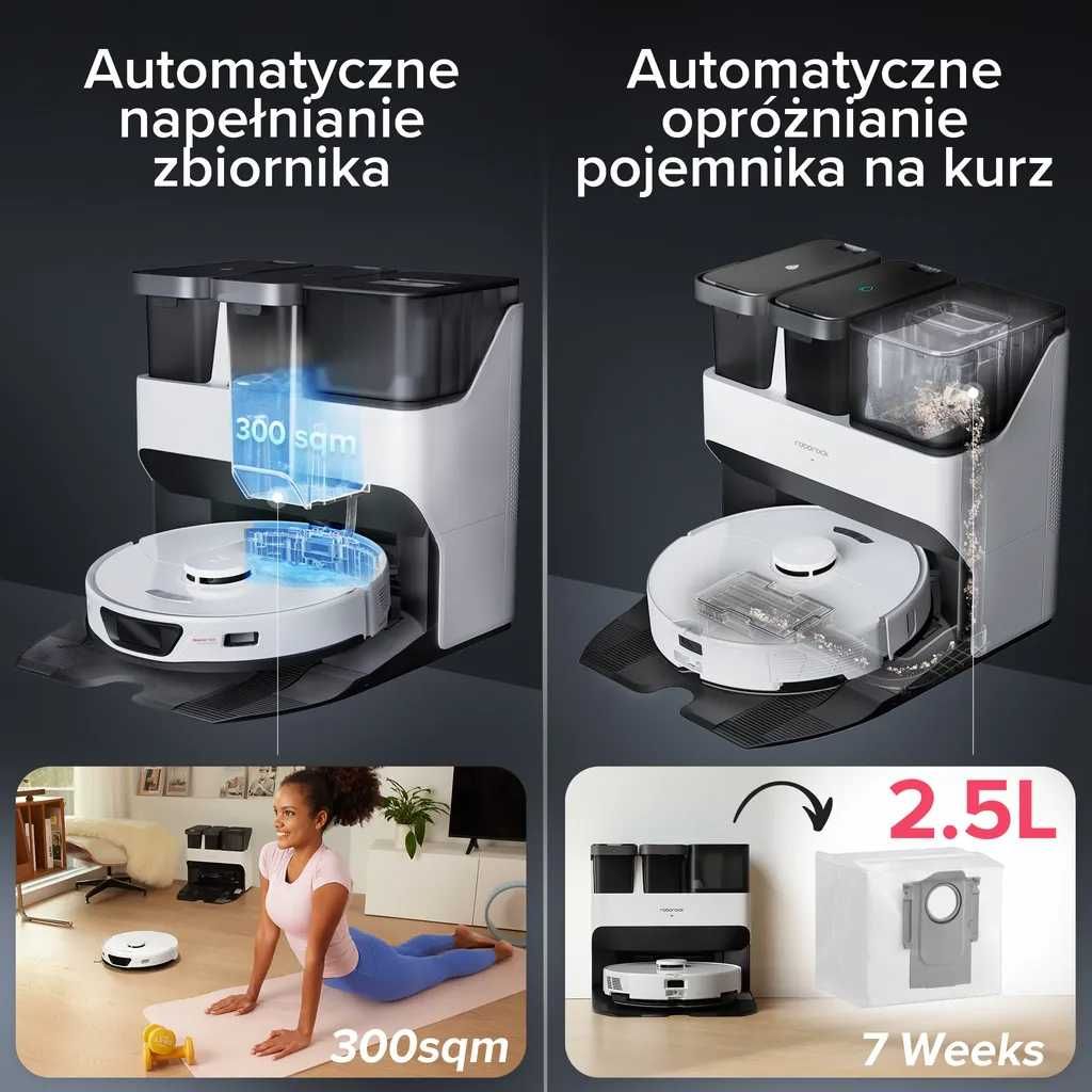 Roborock sprzątający S7 MaxV Ultra Robot odkurzacz mopujący biały