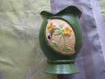 wazon na kwiaty gliniany malowany retro wys. 20cm stan bdb