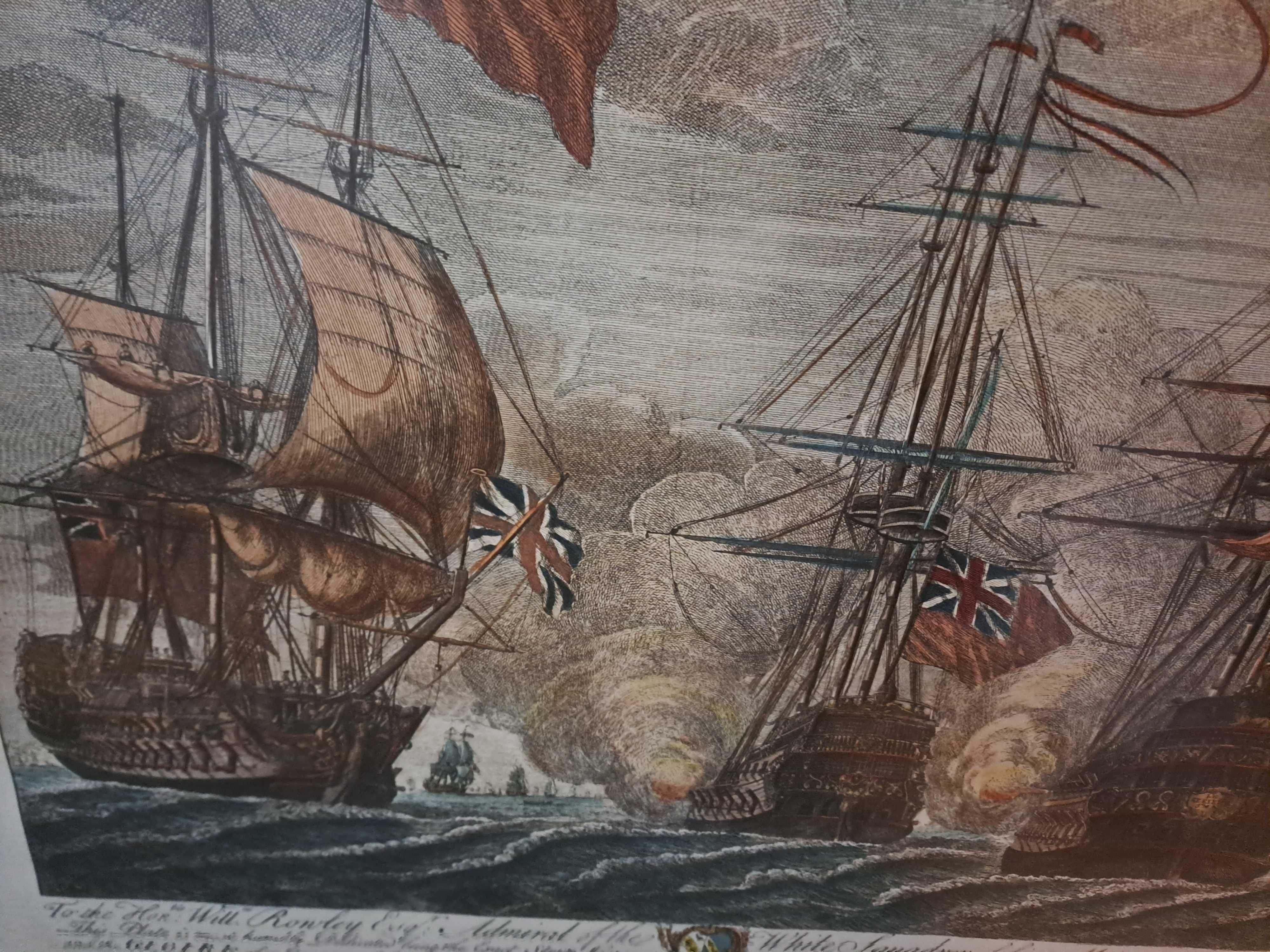 Quadro vintage de batalha naval