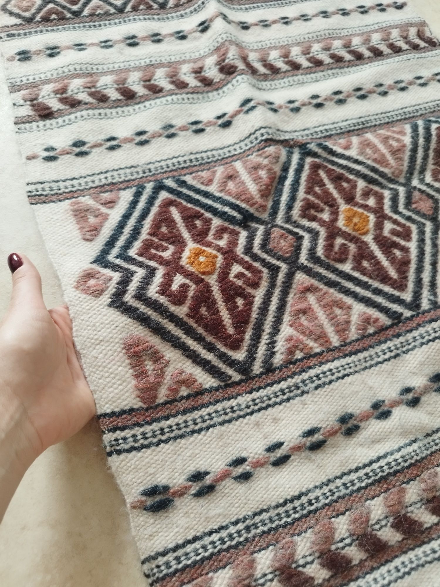 Dywan chodnik dywanik wełniany Boho Aztec
