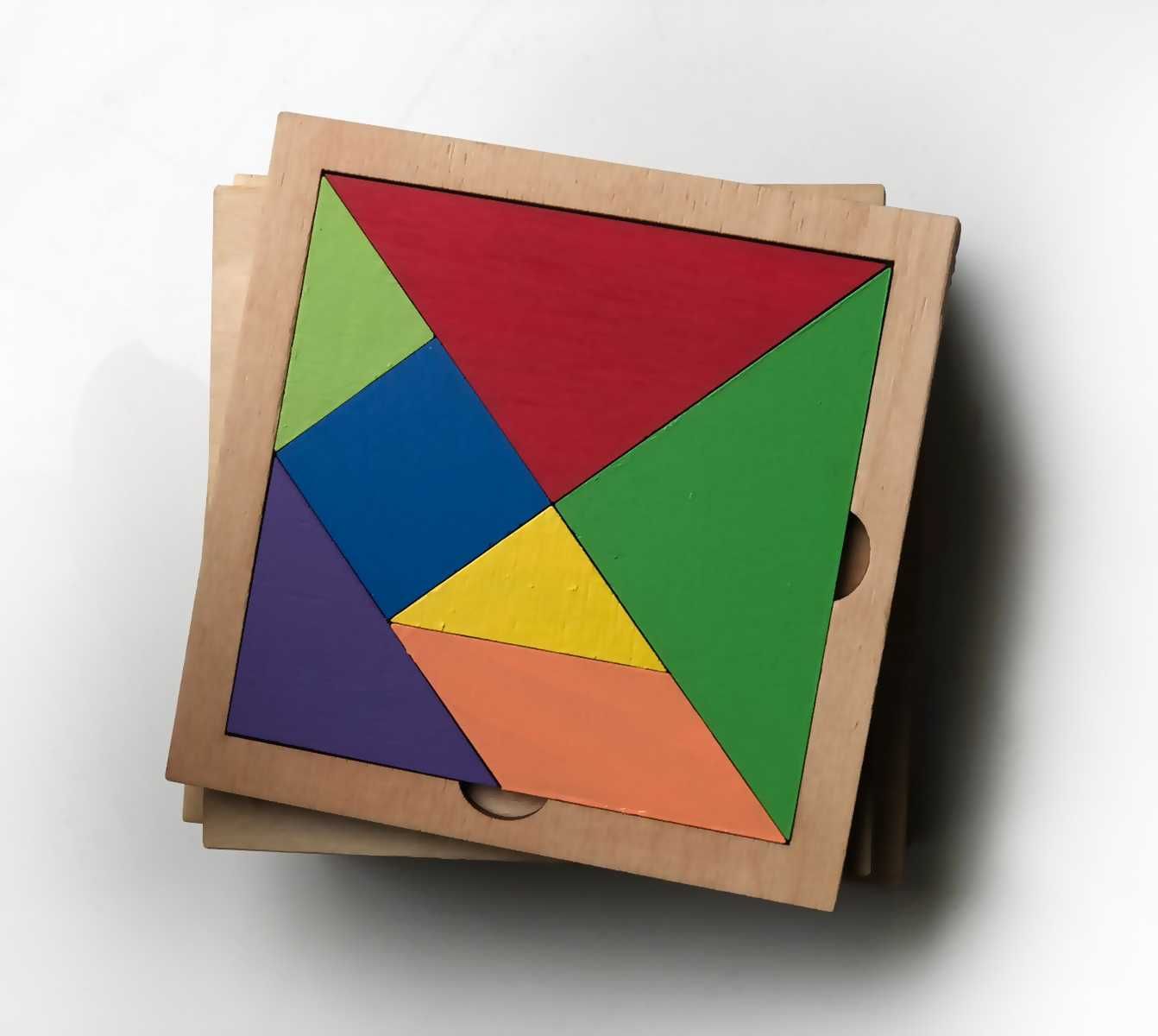 Танграм развивающая деревянная игра мозаика 7 элементов 12см