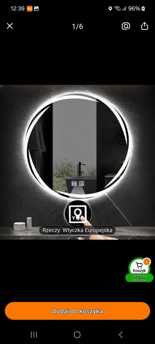 Nowe Lustro LED 60cm