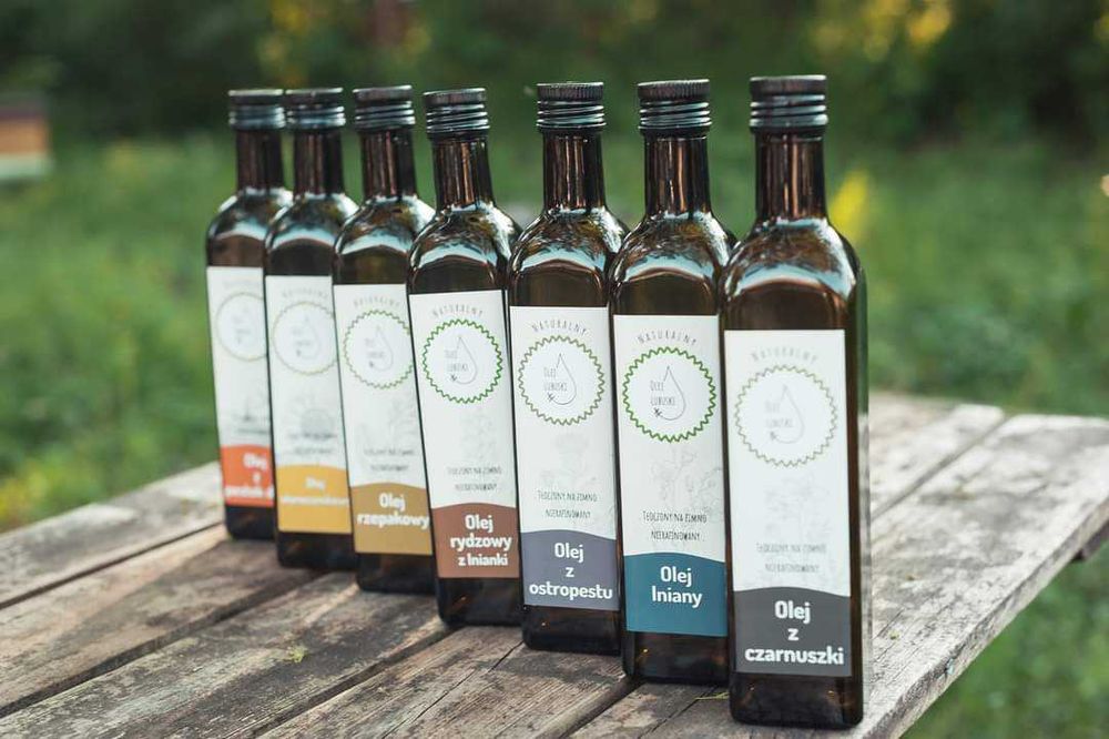 Olej tłoczony na zimno, olej lniany, z czarnuszki, Olej lubuski