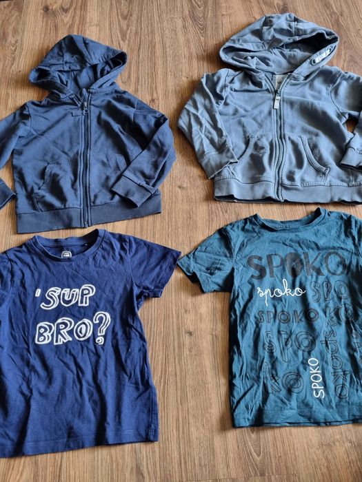 PAKA ubrań r. 110 bluza spodnie t-shirt chłopiec jesień wiosna