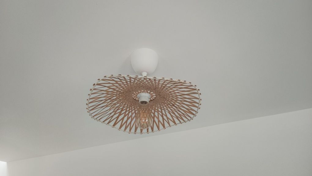 Lampa pokojowa, 3 szt, klosz pleciony boho
