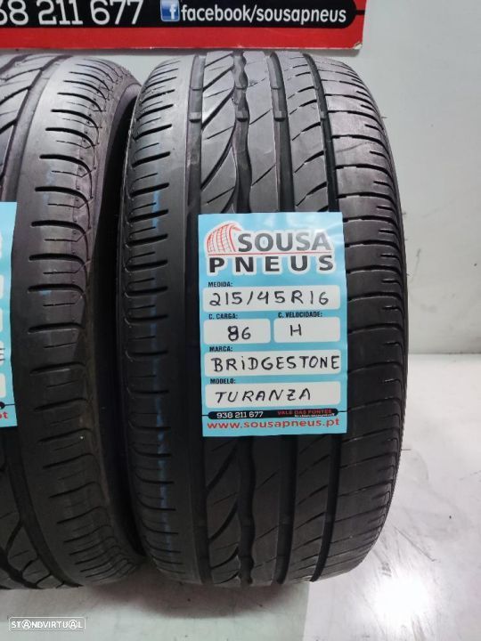 2 pneus semi novos 215-45r16 bridgestone - oferta dos portes