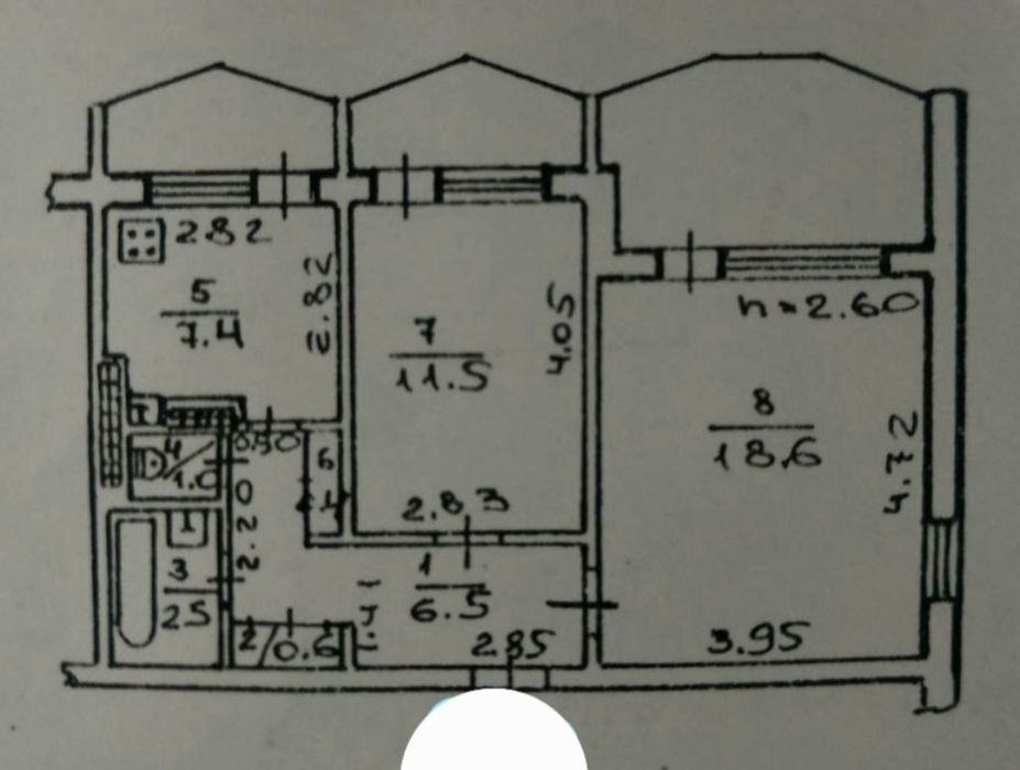 2 кімнатна. Кімнати роздільні. Сотовий проект. 3 лоджії. Загальна 54м2