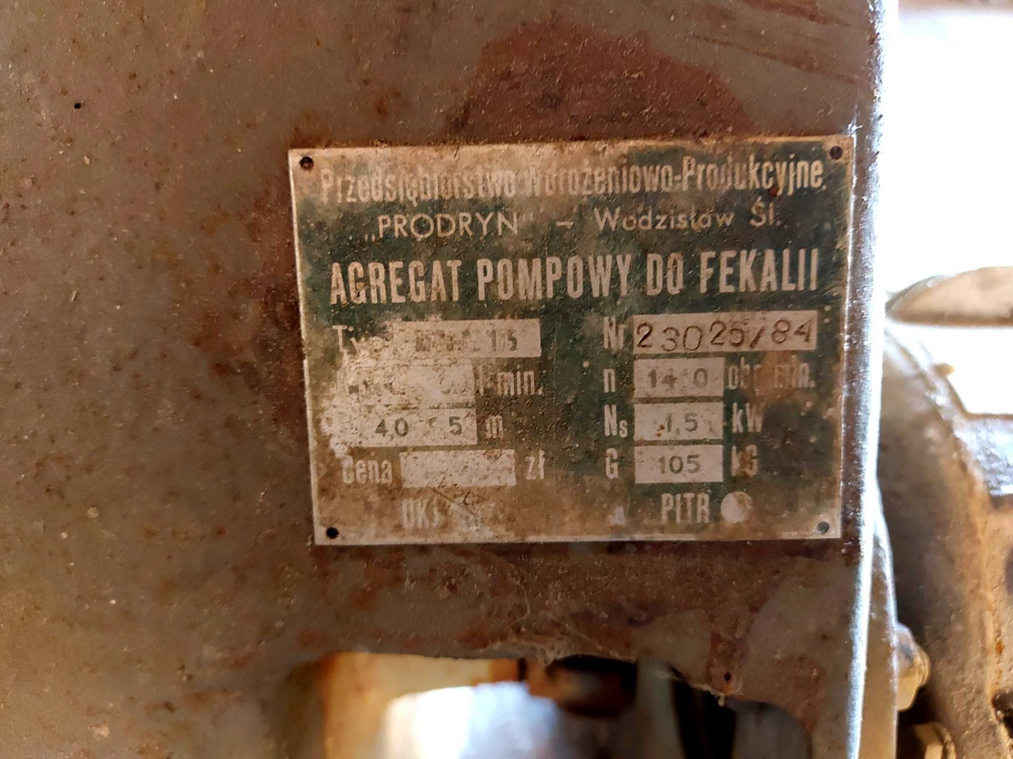 Pompa do szamba 400V , Agregat pompowy do fekalii