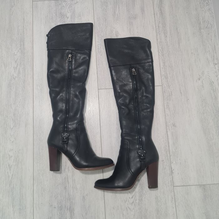 Ботфорти сапоги зимові шкіра чоботи високі