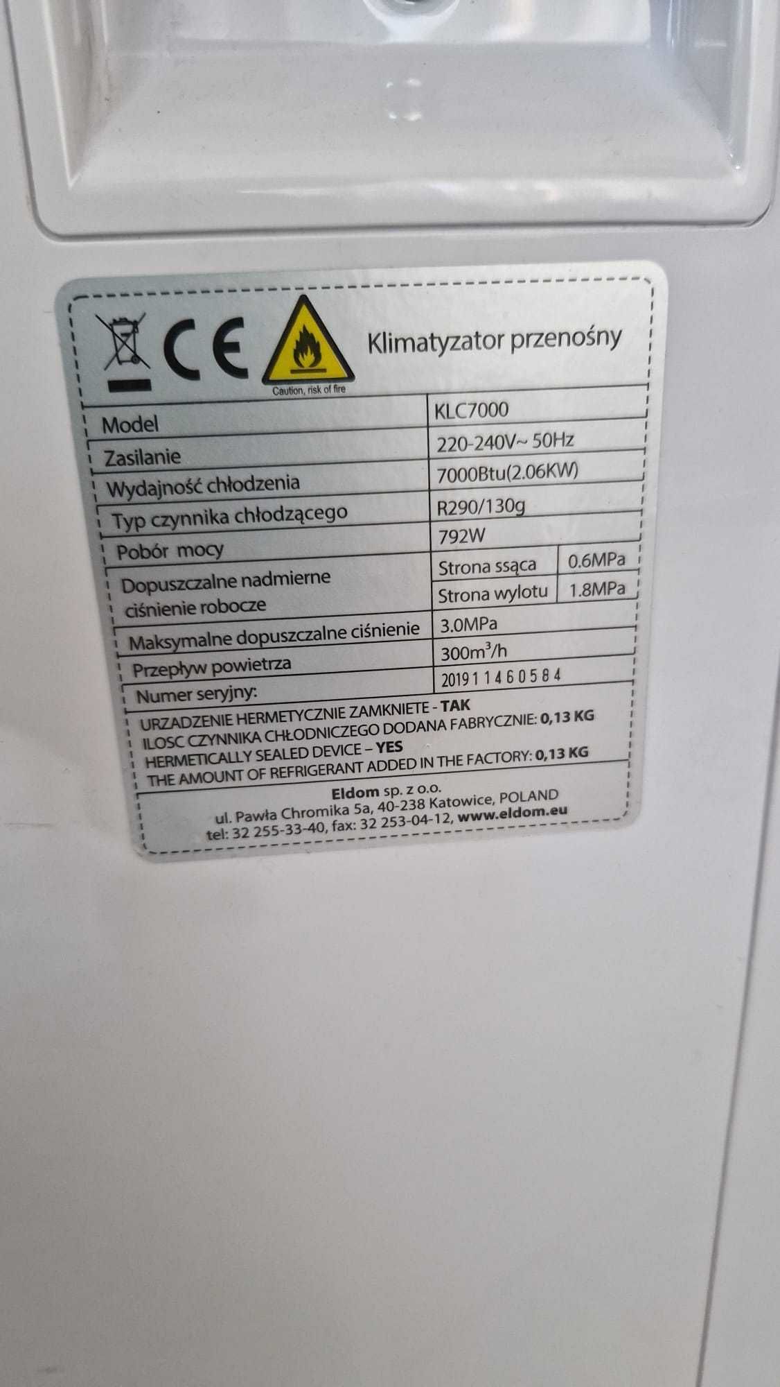 Klimatyzator Columbia Vac KLC7000