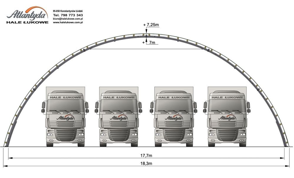 Hala Łukowa Stalowa rolnicza przęsło wiata konstrukcja 18 x 30 x 7 m