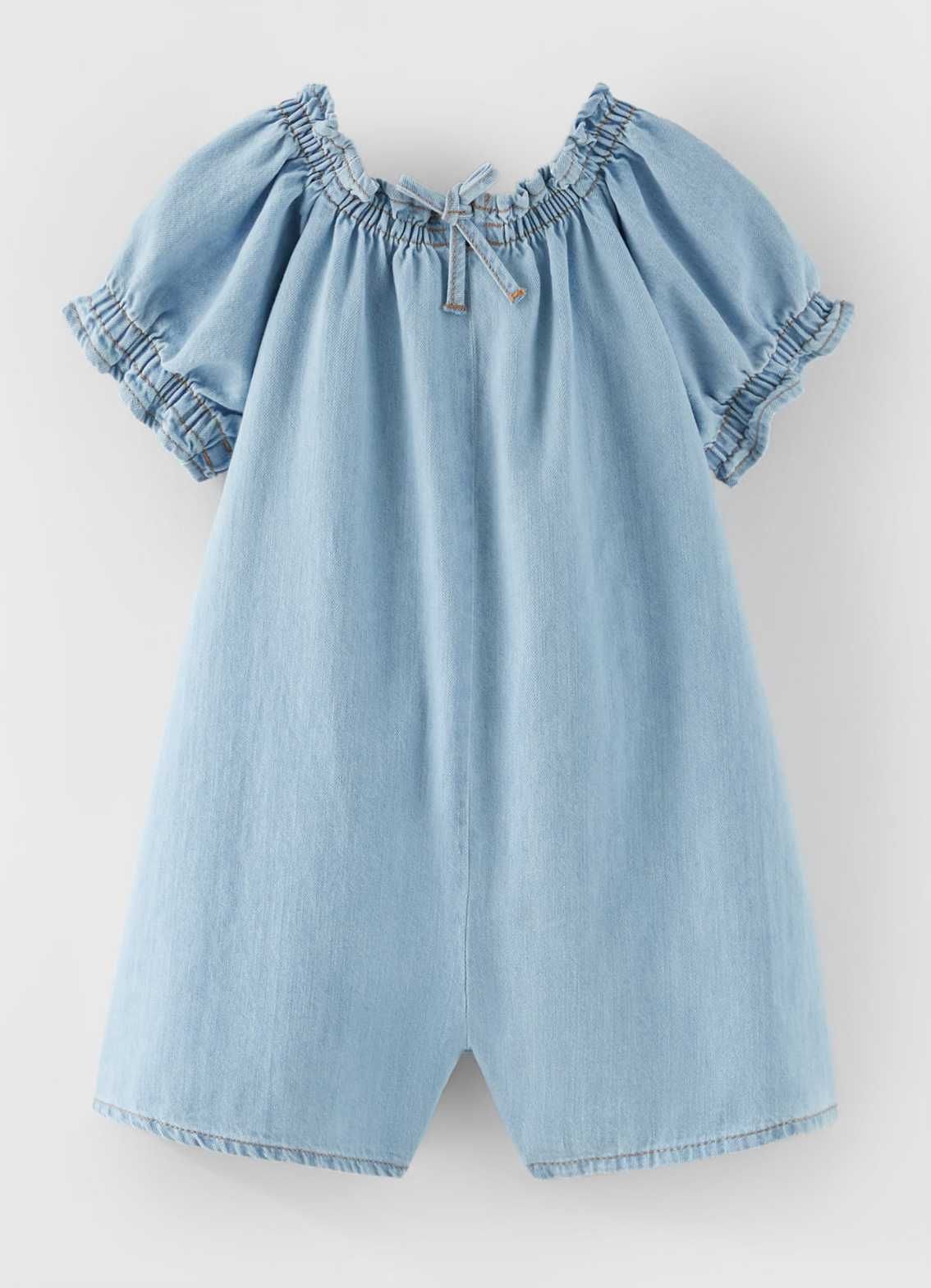 Zara nowy kombinezon jeansowy z bufiastymi rękawami 13 14 lat