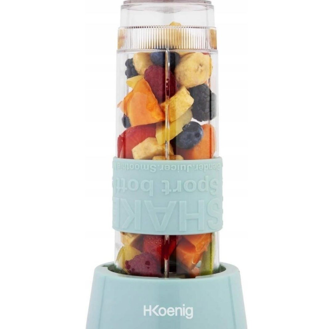 HKOENIG Mini Blender Kompaktowy Niebieski 570mL 300W Bez BPA Smoothie