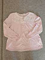 r.134 H&M Przewiewna bluzka koszulowa pastelowy róż