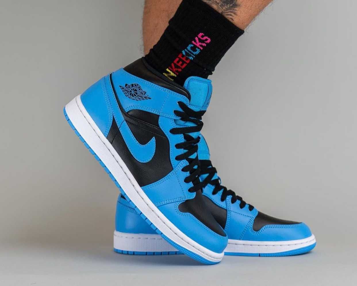 Air Jordan 1 Mid University Blue кросівки чоловічі жіночі р. US7/40