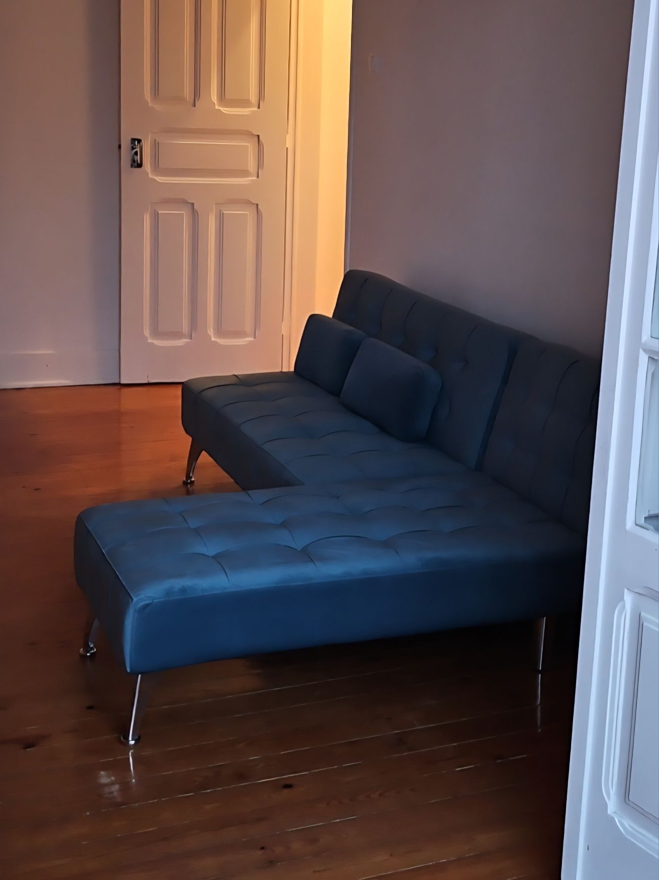 Sofá Cama Chaise Longue azul modular