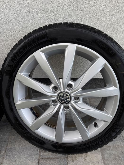 Oryginalne koła 17" 5x112 VW Skoda Audi Seat opony zimowe Michelin