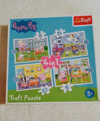 Peppa Pig puzzle 3+ marki Trefl, 4in1, kompletne