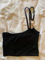 Top croped com detalhe na alça dourado
