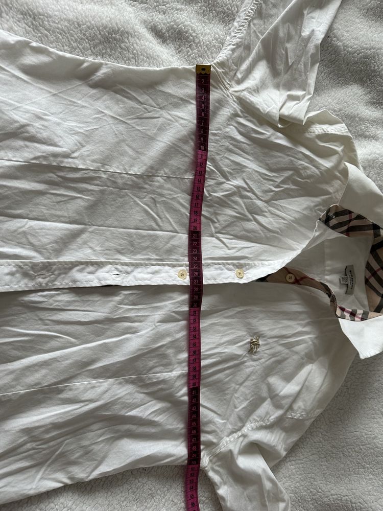 Biała koszula Burberry XL z łatkami