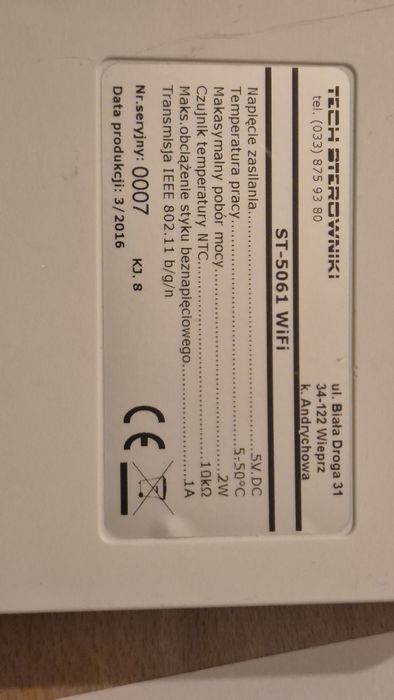 Sterownik kotła,  Termostat kotła WIFI Tech sterowniki ST-5061 WIFI