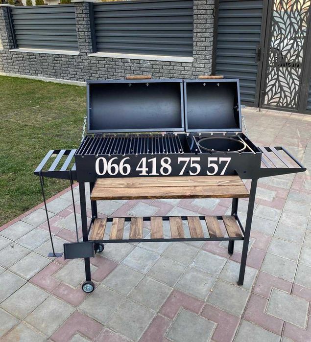 Мангал для любителів шашликів, стейків та гарячих страв у казані