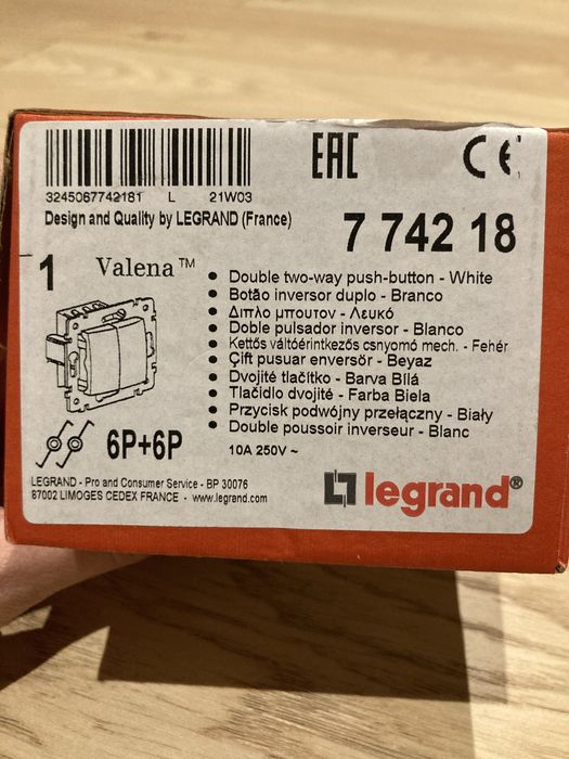 Legrand przycisk przełączny podwójny Valena 774218
