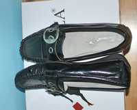 Buty damskie mokasyny czarne  rozmiar 39