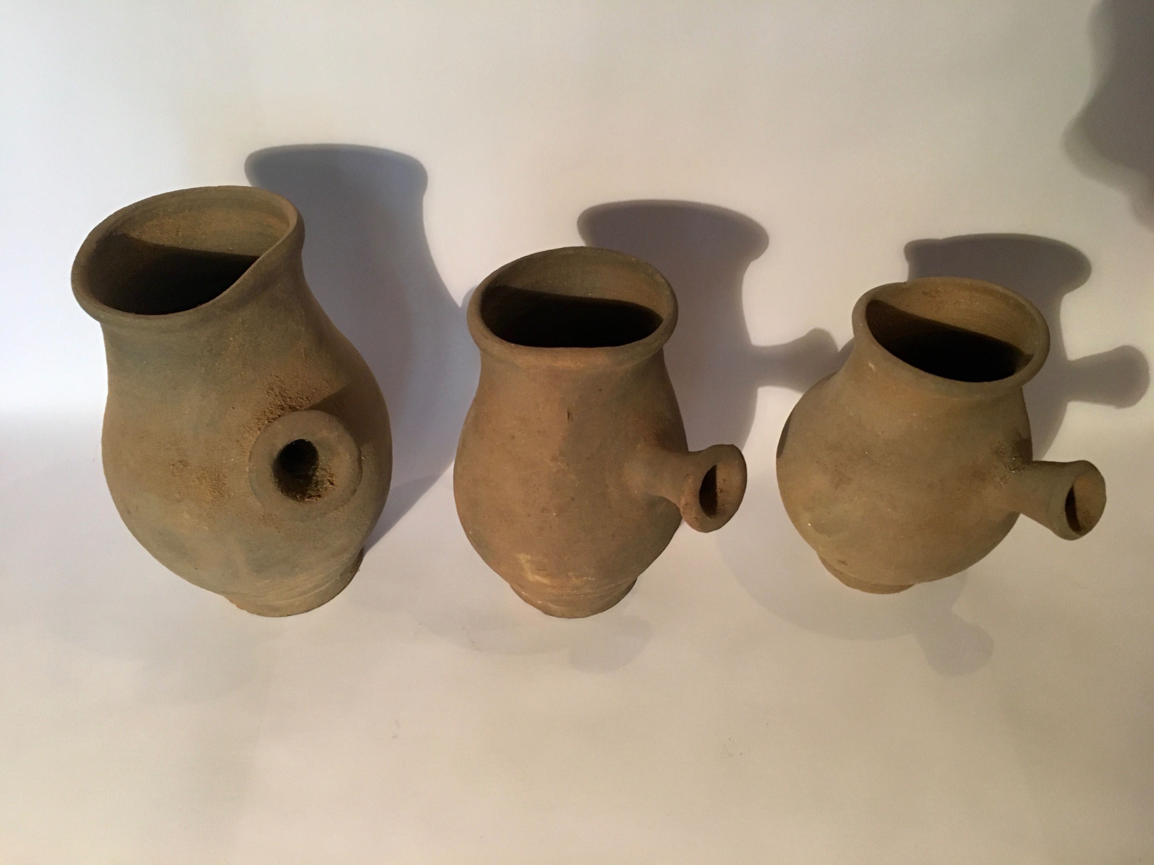 TERRACOTA - 3 potes muito antigos - 20 / 18 / 16 cm/s