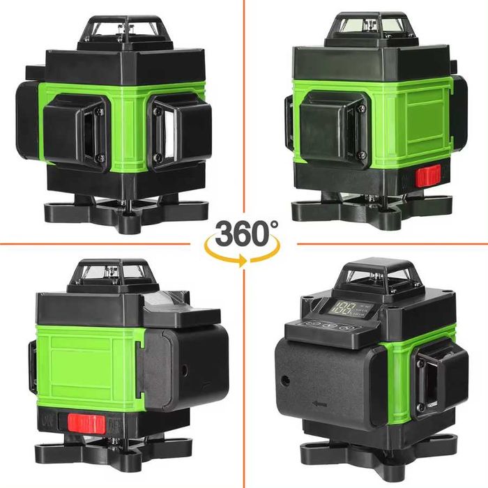 Nível Laser com 16/12/8/4 Linhas 360º c/ mala de transporte 2 Baterias