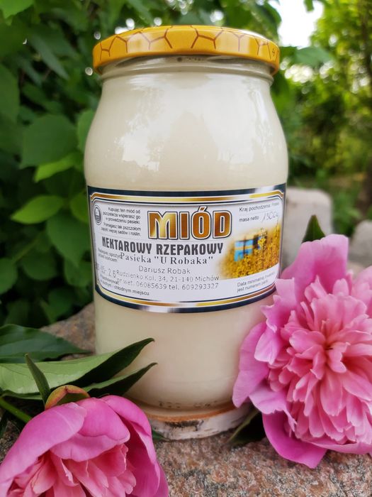Miód rzepakowy 1,3kg 2025r kremowany polski miód Pasieka u Robaka