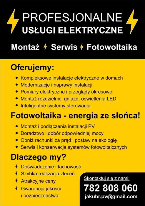 Elektryk / Usługi elektryczne / Fotowoltaika / Zielona Góra
