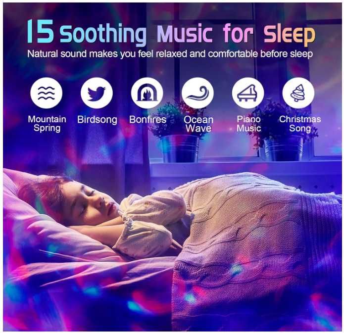 Projektor gwieździstego nieba z głośnikiem Bluetooth