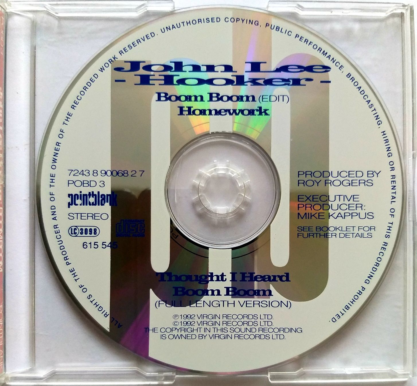 CDs John Lee Hooker Boom Boom 1992r