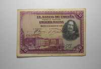 Stary banknot Hiszpania 50 Pesetas 1928 r.